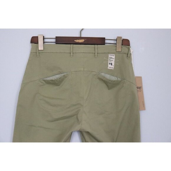 Novemb3r Womens Size 28 x 34 Green Mairi Pant Khaki Cotton Slash Pocket NWT $280 - Picture 8 of 9